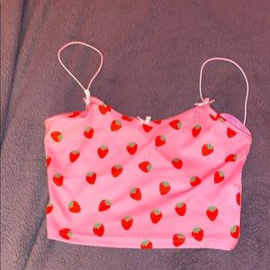 Pink strawberry tank top